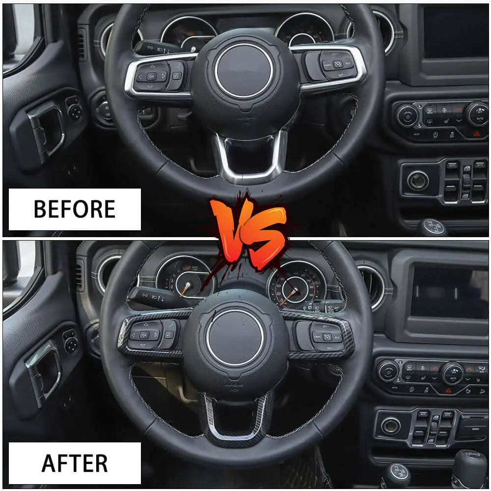 For 2018+ Jeep Wrangler JL & Gladiator JT Steering Wheel Trim Cover – Interior Accent
