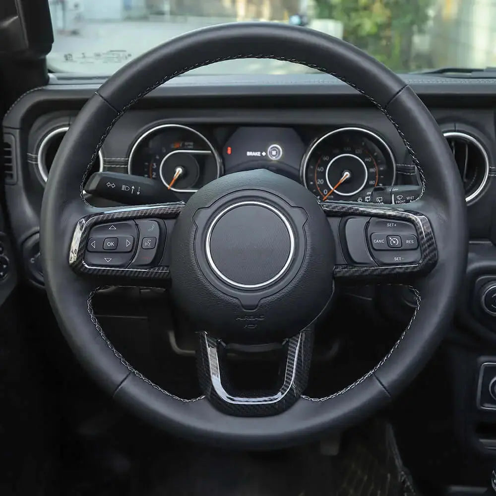 For 2018+ Jeep Wrangler JL & Gladiator JT Steering Wheel Trim Cover – Interior Accent