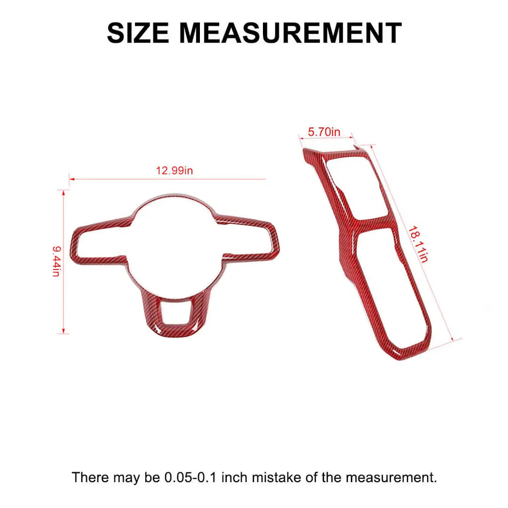 For 2018+ Jeep Wrangler JL & Gladiator JT Steering Wheel Water Cup Gear Shift Panel Cover Trim Kit (2 pcs)