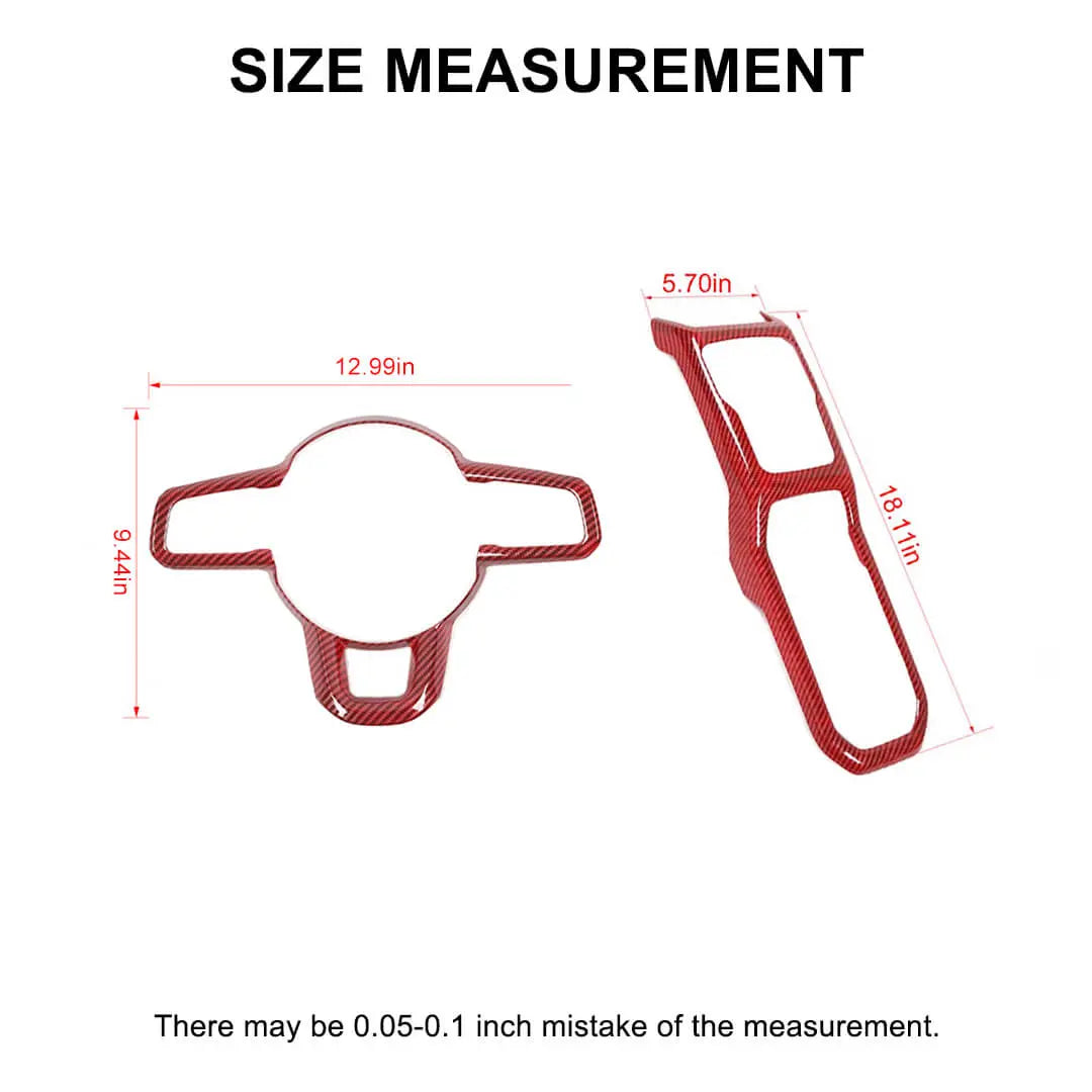 For 2018+ Jeep Wrangler JL & Gladiator JT Steering Wheel Water Cup Gear Shift Panel Cover Trim Kit (2 pcs)