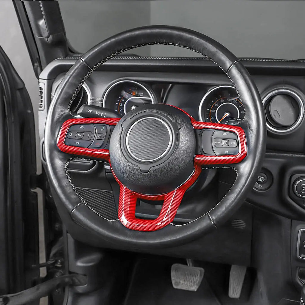 For 2018+ Jeep Wrangler JL & Gladiator JT Steering Wheel Water Cup Gear Shift Panel Cover Trim Kit (2 pcs)