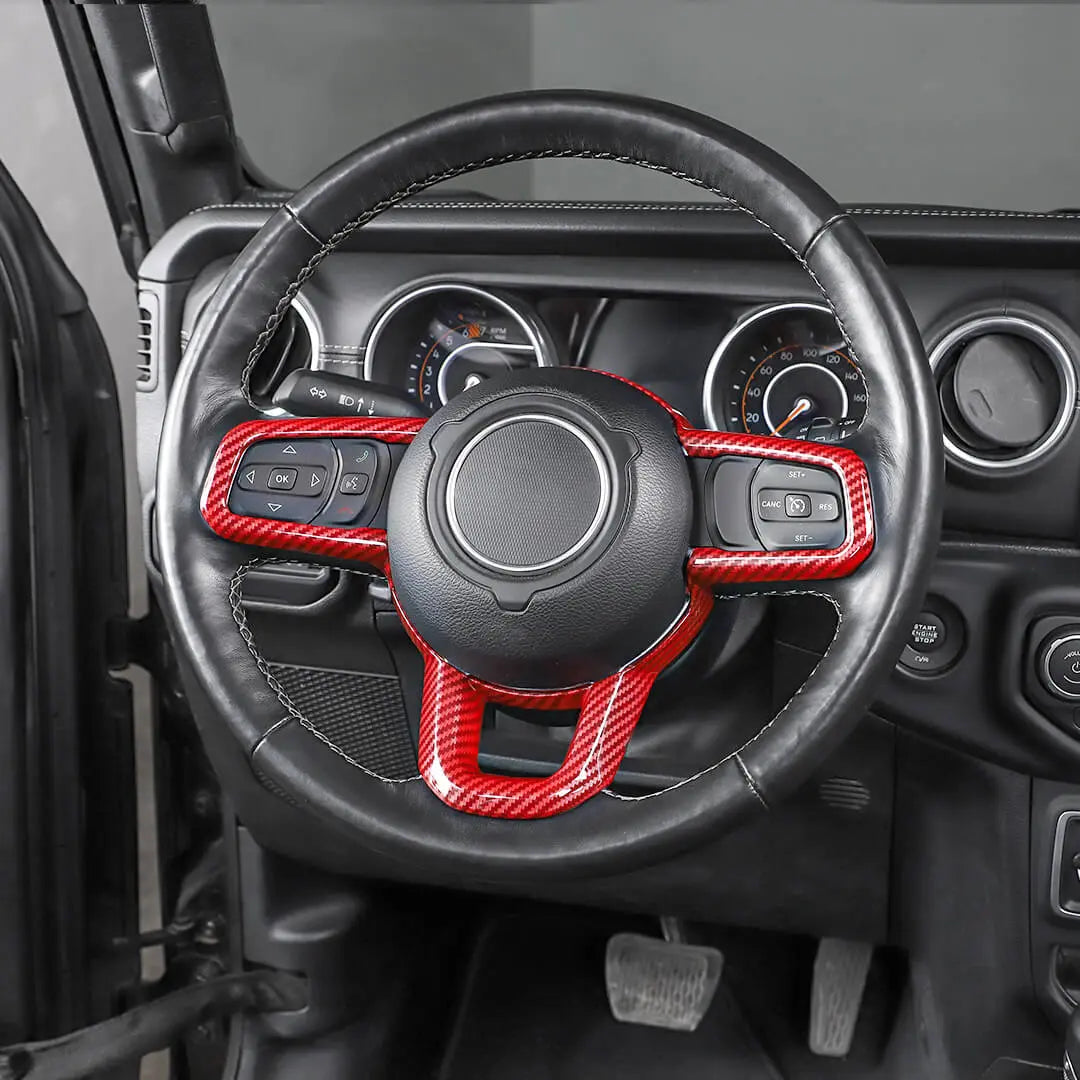 For 2018+ Jeep Wrangler JL & Gladiator JT Steering Wheel Water Cup Gear Shift Panel Cover Trim Kit (2 pcs)