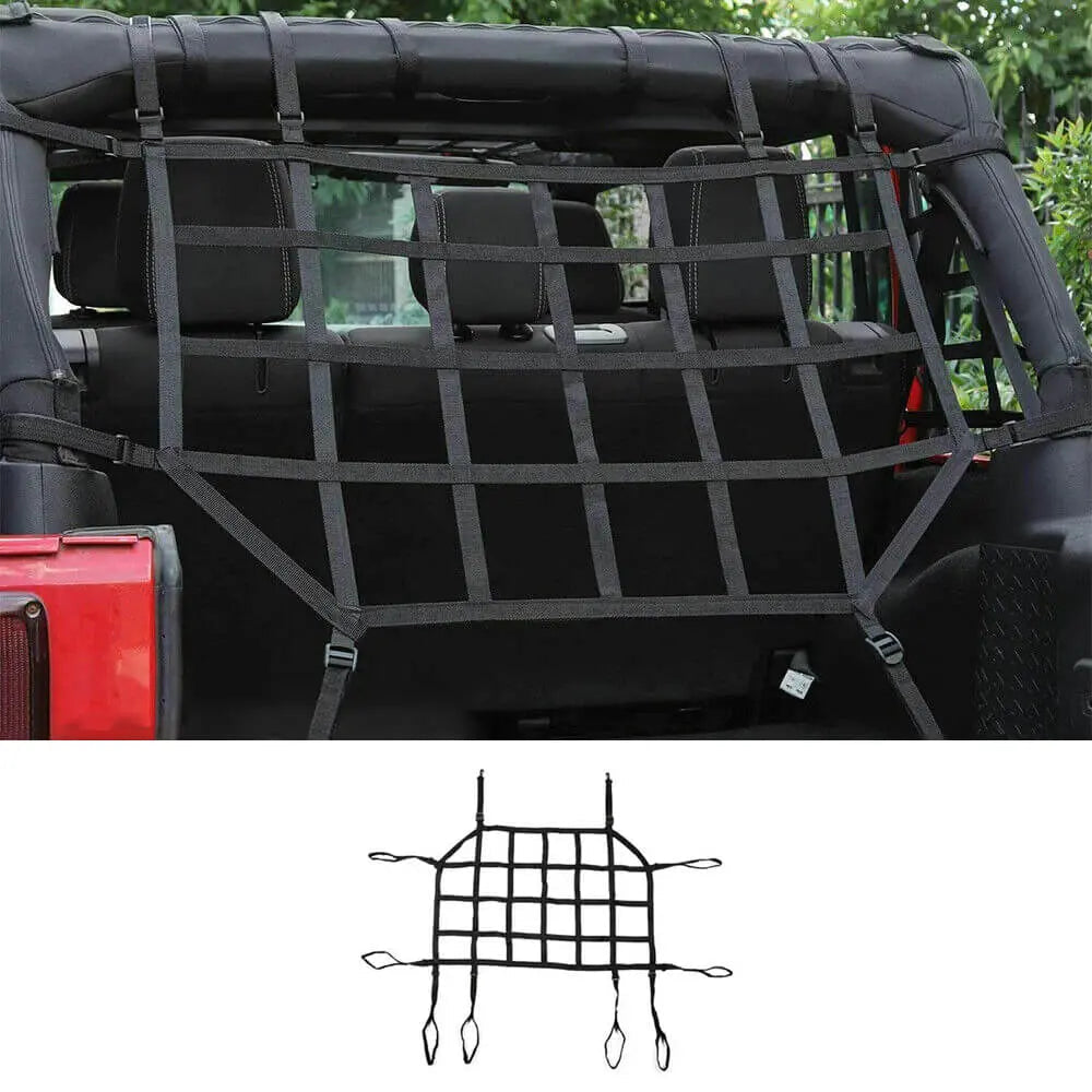 For 2018+ Jeep Wrangler JL & Gladiator JT Trunk Cargo Net Heavy Duty Back Mesh
