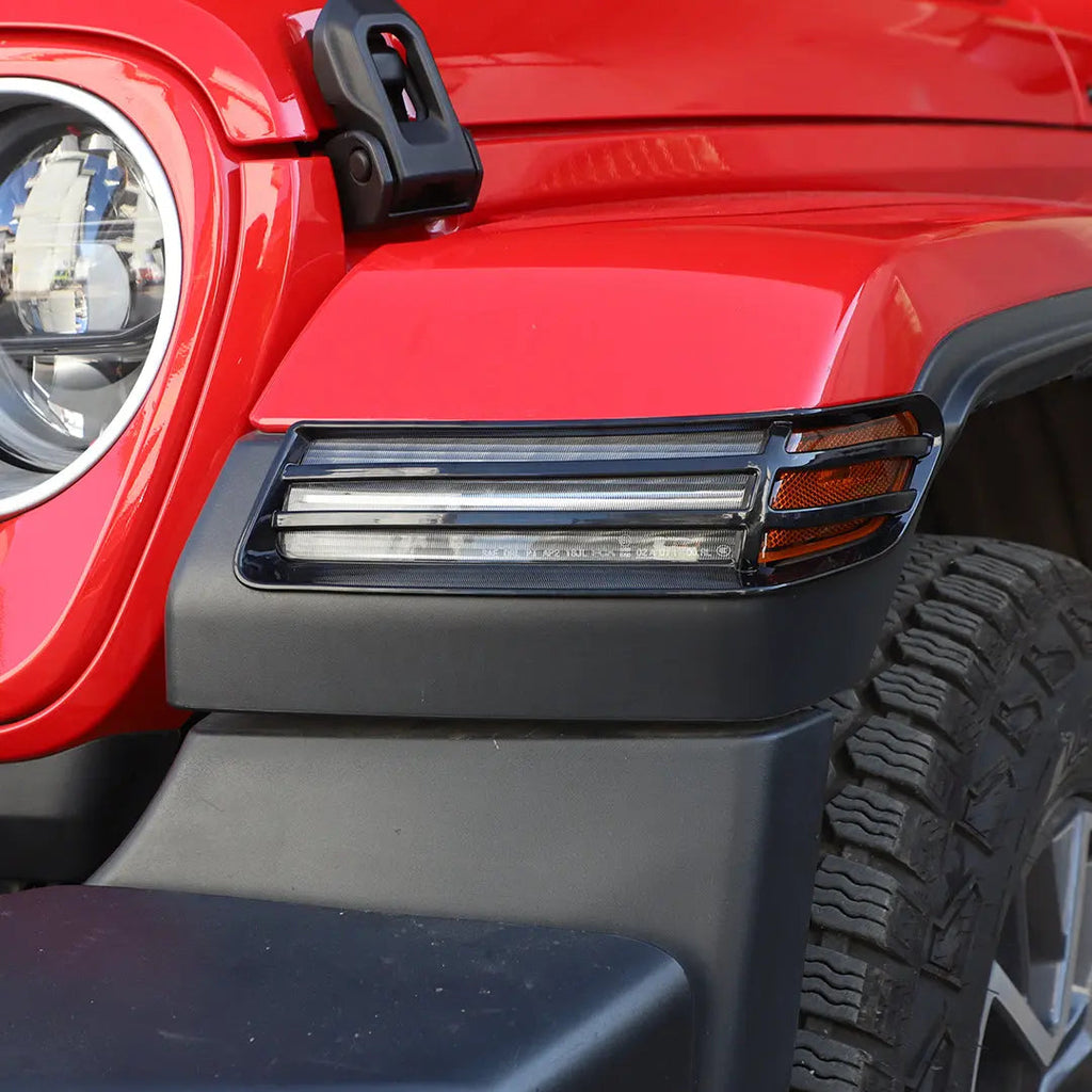 For 2018+ Jeep Wrangler JL & Gladiator JT Turn Signal Lampshade Light Guard Trim | Fender Flare Light Cover