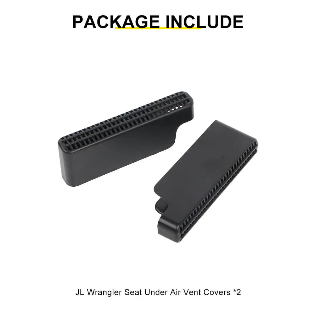 For 2018+ Jeep Wrangler JL  & Gladiator JT Under Seat Air Vent Outlet Protective Trim (2 pcs)