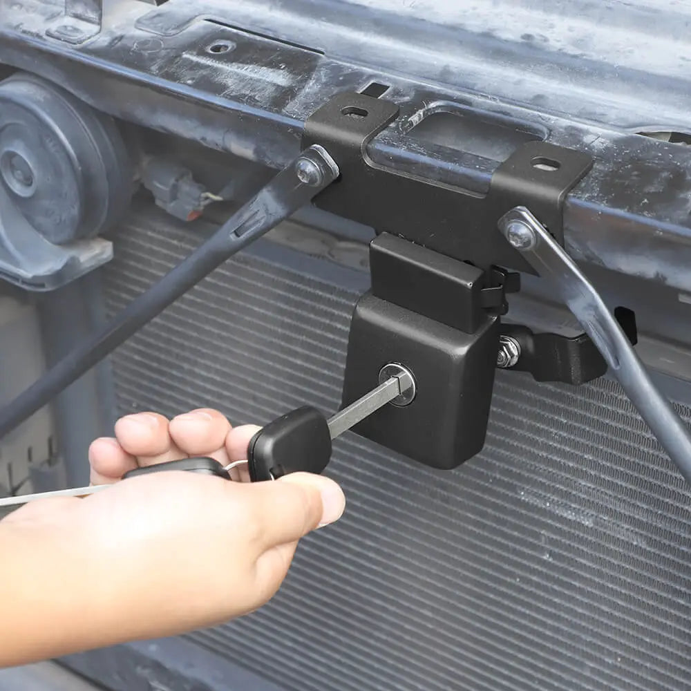 For 2018+ Jeep Wrangler JL & Gladiator JT – Anti-Theft Hidden Hood Locking Latches with Keys | Secure Hood Catch Kit