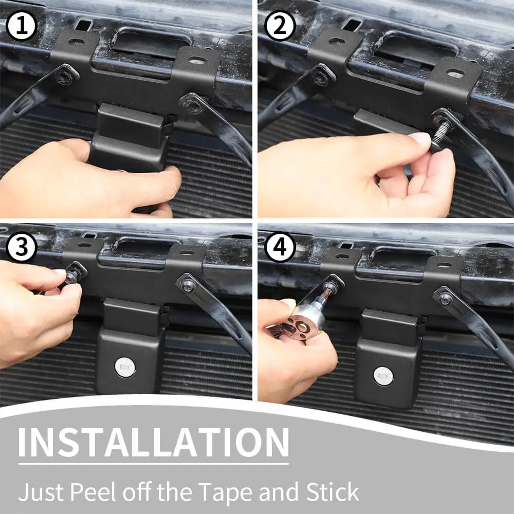 For 2018+ Jeep Wrangler JL & Gladiator JT – Anti-Theft Hidden Hood Locking Latches with Keys | Secure Hood Catch Kit