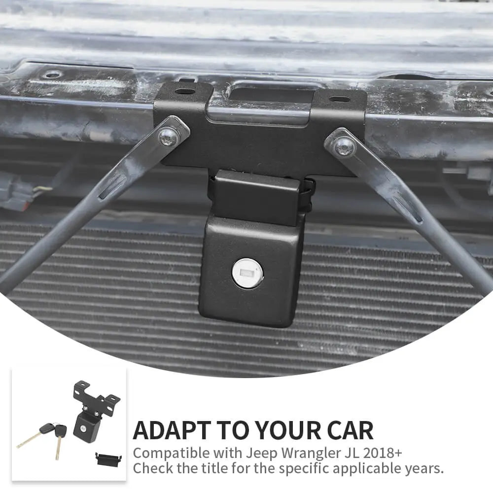 For 2018+ Jeep Wrangler JL & Gladiator JT – Anti-Theft Hidden Hood Locking Latches with Keys | Secure Hood Catch Kit