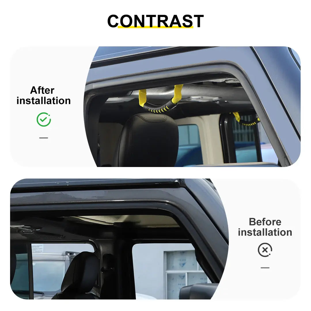 For 2018-2023 Jeep Wrangler JL &Gladiatar JT 2-in-1 Roll Bar Grab Handles Paracord Grip Handle 4Pcs
