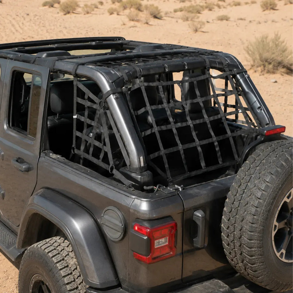 For 2018+ Jeep Wrangler JLU 4-Door Cargo Net, 3 Set Cargo Net Cover