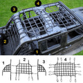 For 2018+ Jeep Wrangler JLU 4 Door Mesh Roof Top Net Restraint Protective Cargo Net Trunk Net 4 pcs