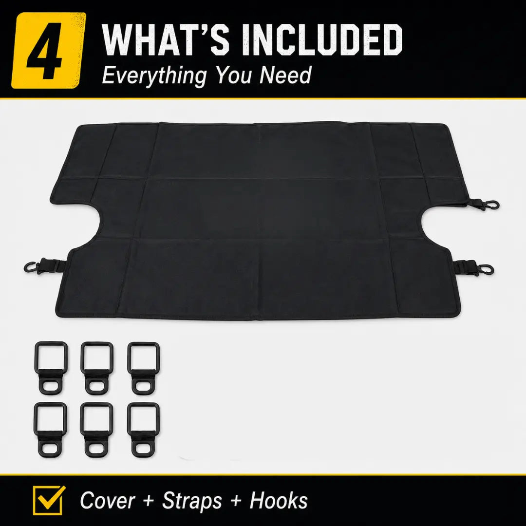 For 2018+ Jeep Wrangler JLU 4-Door Rear Cargo Cover Privacy Shade Trunk Luggage Cover Waterproof Nylon