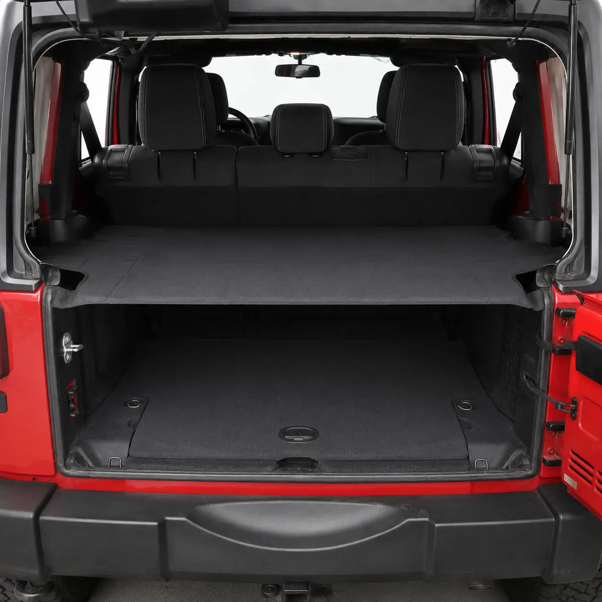 For 2018+ Jeep Wrangler JLU 4-Door Rear Cargo Cover Privacy Shade Trunk Luggage Cover Waterproof Nylon