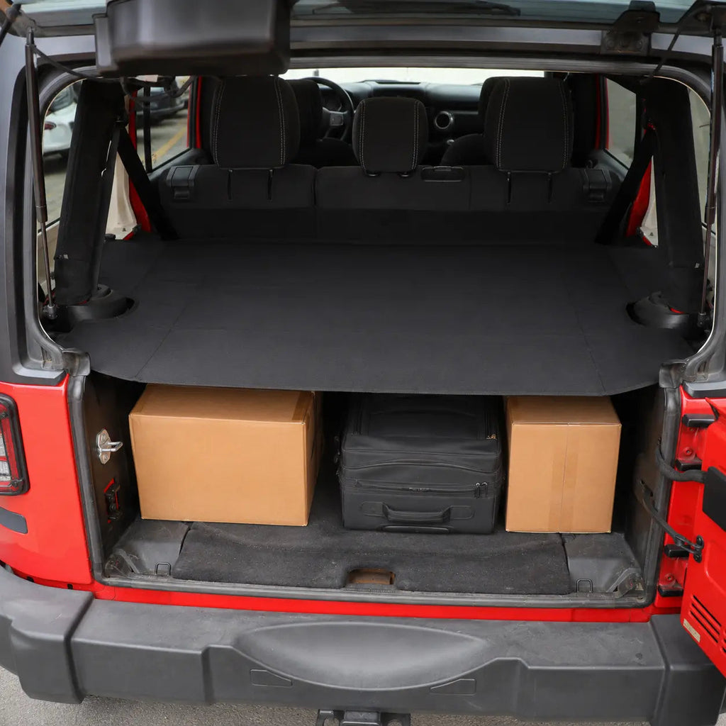 For 2018+ Jeep Wrangler JLU 4-Door Rear Cargo Cover Privacy Shade Trunk Luggage Cover Waterproof Nylon