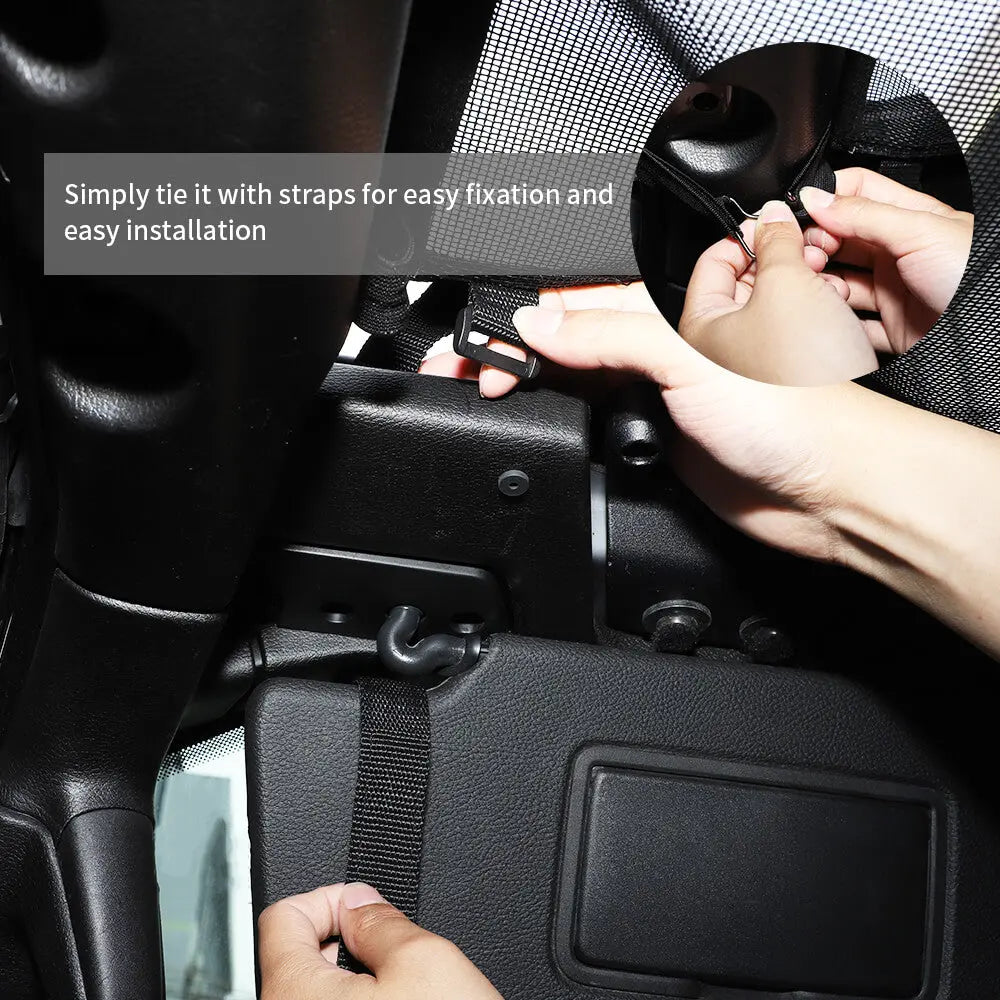 For 2018+ Jeep Wrangler JLU 4-Door Sunshade Mesh Sun Shade Top UV Protection Bikini Top Full Length with PU Leather