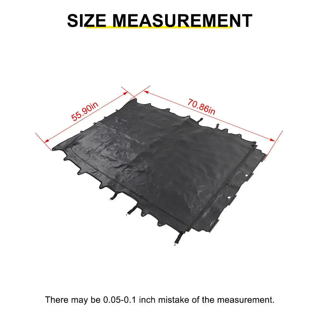 For 2018+ Jeep Wrangler JLU 4-Door Sunshade Mesh Sun Shade Top UV Protection Bikini Top Full Length with PU Leather