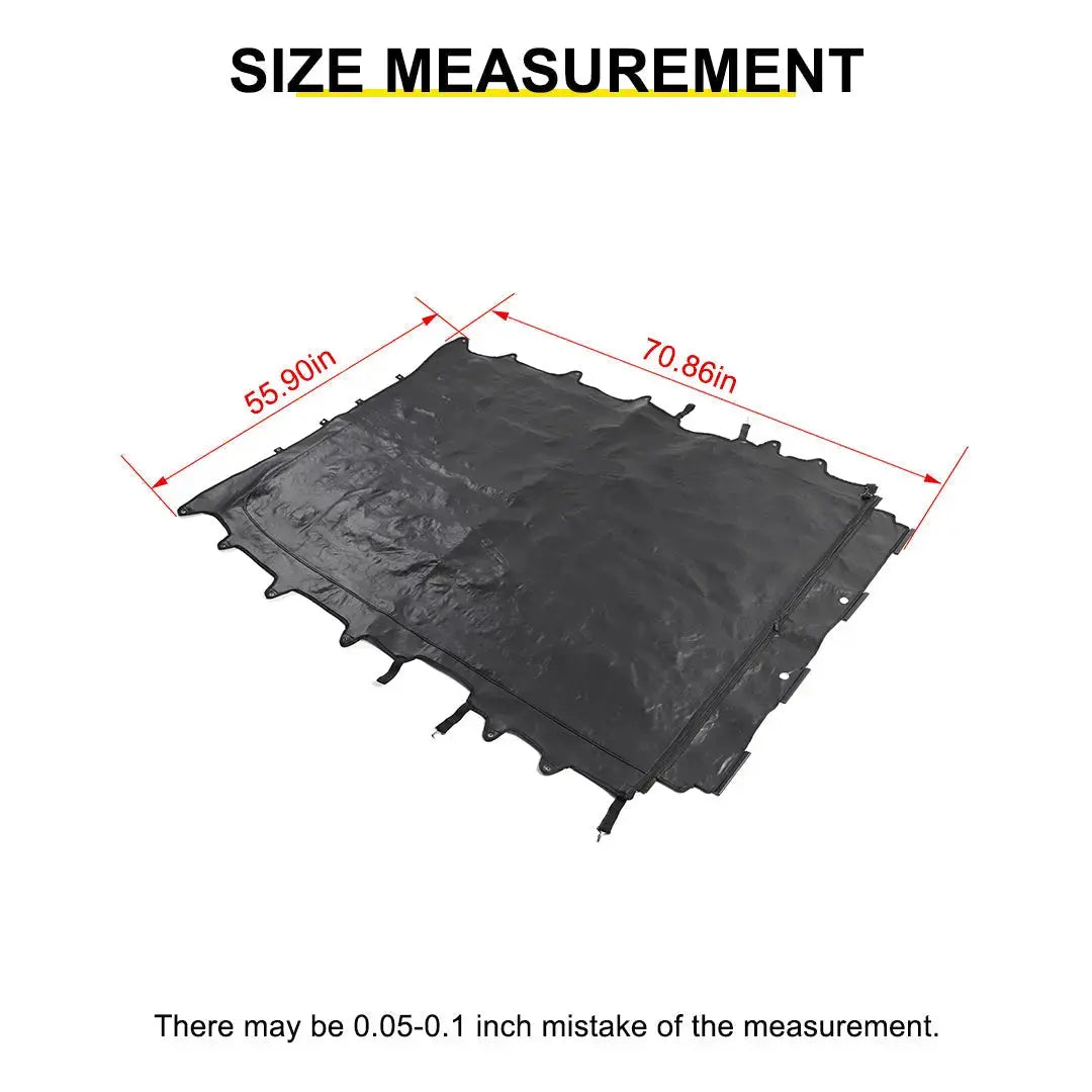 For 2018+ Jeep Wrangler JLU 4-Door Sunshade Mesh Sun Shade Top UV Protection Bikini Top Full Length with PU Leather