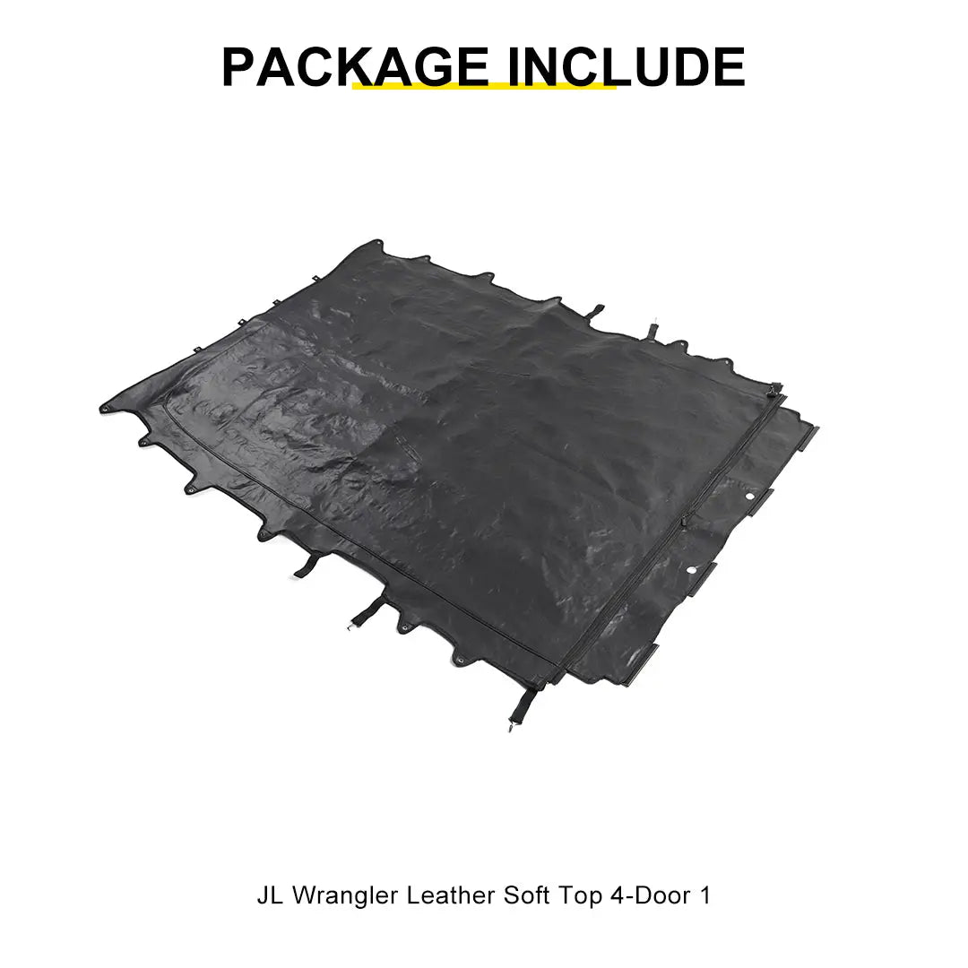For 2018+ Jeep Wrangler JLU 4-Door Sunshade Mesh Sun Shade Top UV Protection Bikini Top Full Length with PU Leather