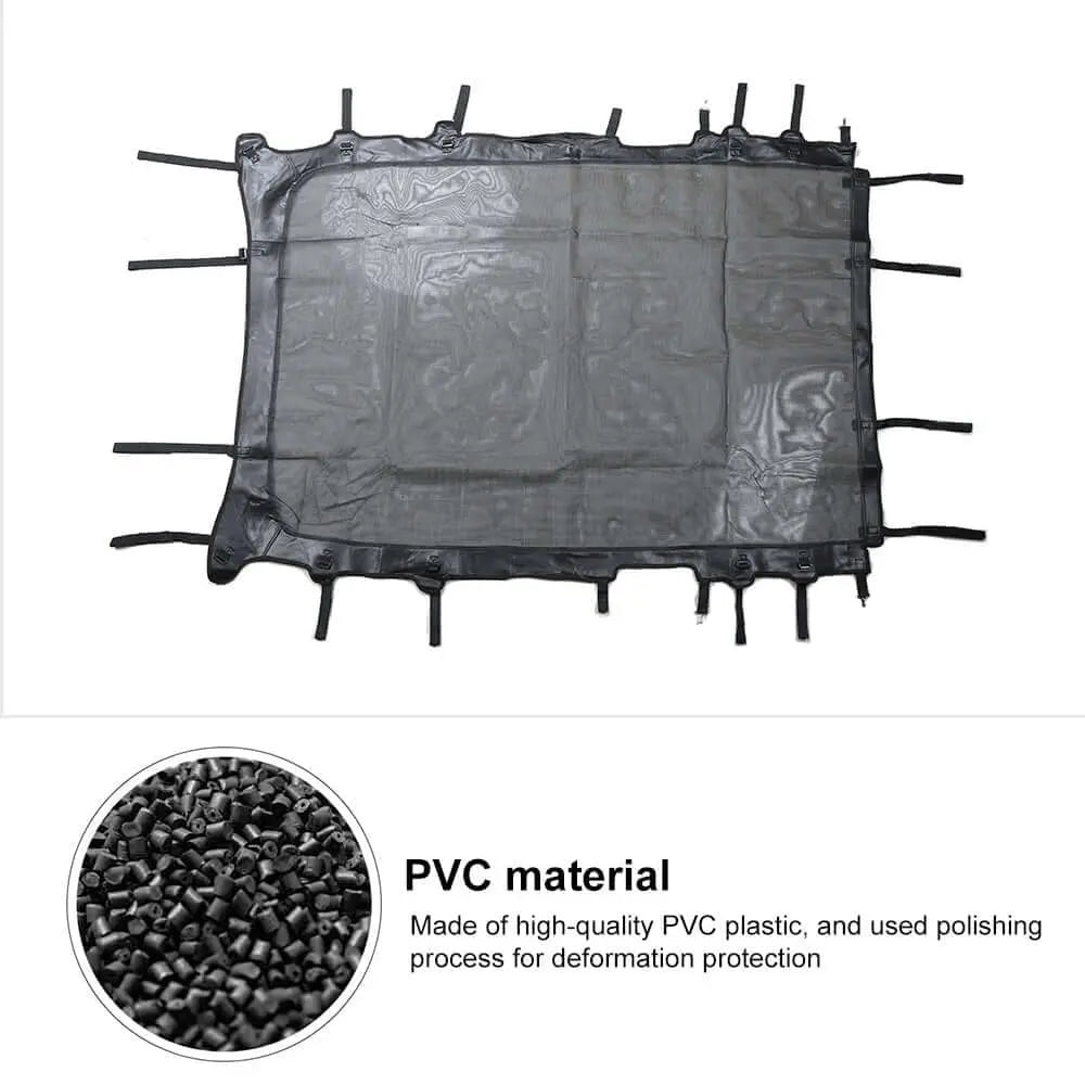 For 2018+ Jeep Wrangler JLU 4 Doors Leather Soft Top Sunshade Mesh Full Length Mesh Sun Shade UV Blocker