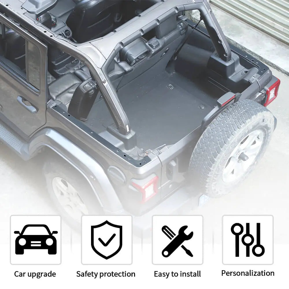 For 2018+ Jeep Wrangler JLU 4Door Roof-Off Hardtop Mounting Rail Protector Pads