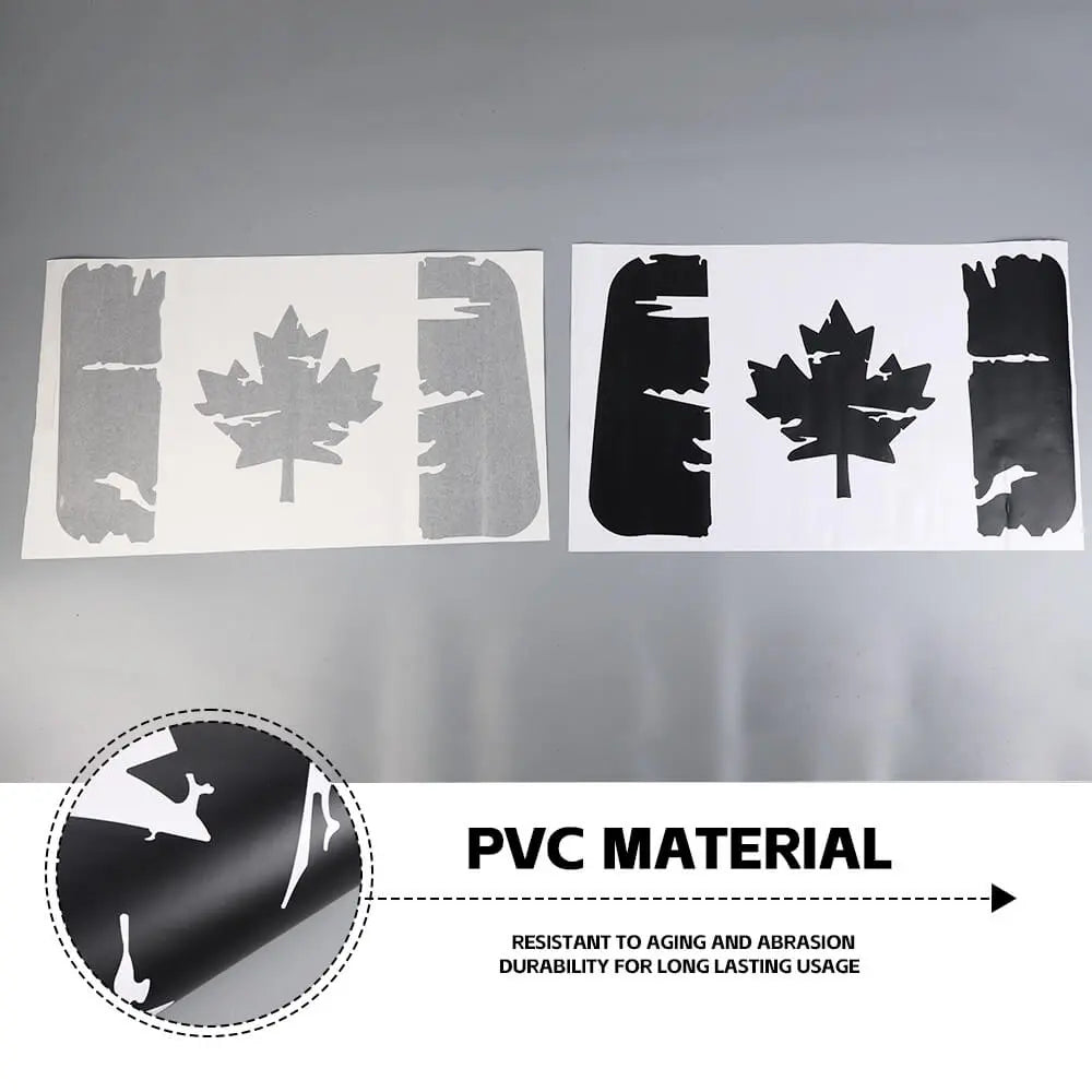 For 2018+ Jeep Wrangler JLU 4Door Window Sticker Black Canadian Canada Flag Decal