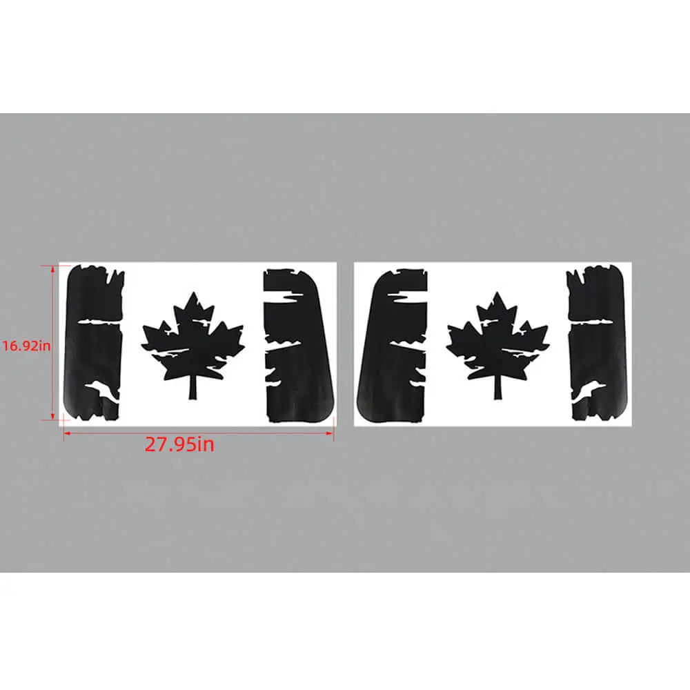 For 2018+ Jeep Wrangler JLU 4Door Window Sticker Black Canadian Canada Flag Decal