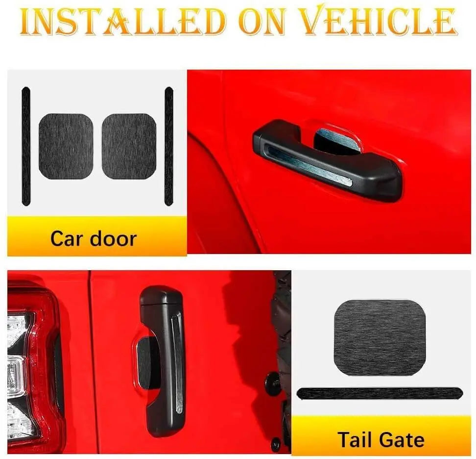 For 2018+ Jeep Wrangler JLU 4Doors Exterior Door Handle Inserts Cover Trim