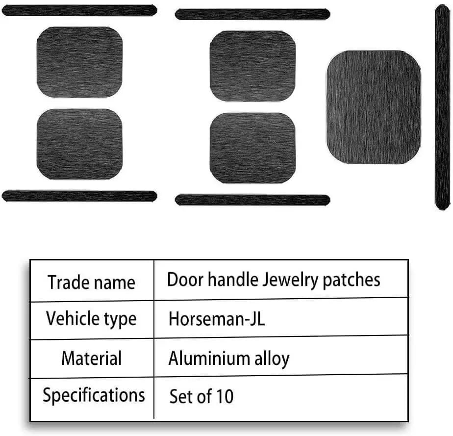 For 2018+ Jeep Wrangler JLU 4Doors Exterior Door Handle Inserts Cover Trim