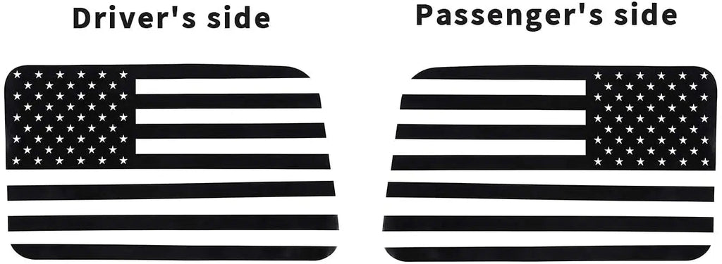 For 2018+ Jeep Wrangler JLU 4Doors Rear Window Decal Sticker American Flag-Black