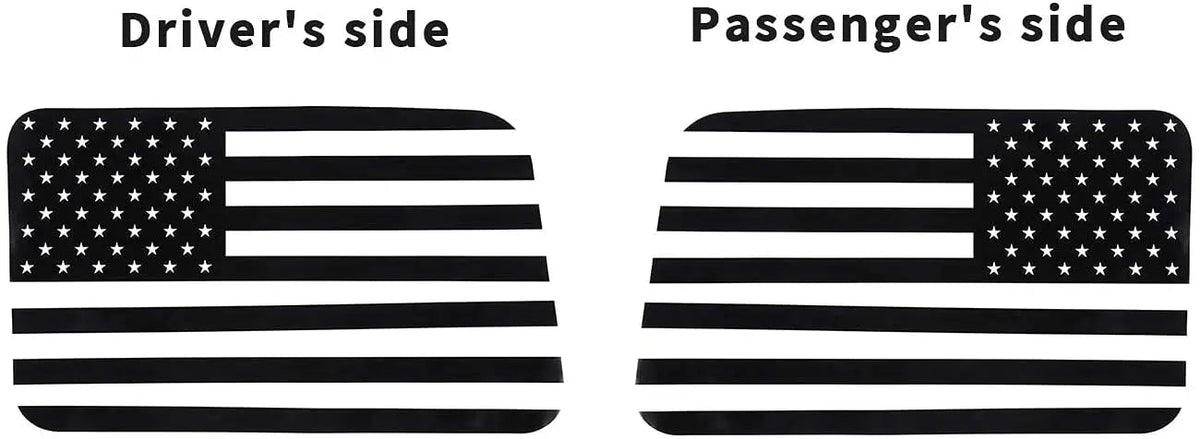 For 2018+ Jeep Wrangler JLU 4Doors Rear Window Decal Sticker American Flag-Black