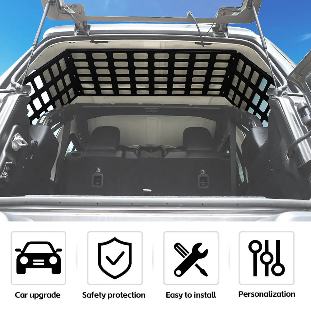 For 2018+ Jeep Wrangler JLU Trunk Top Extension Storage Rack Organizer 4Door