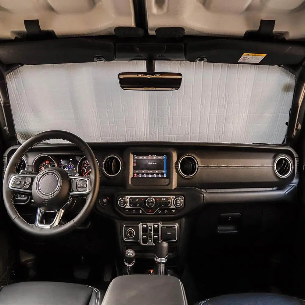 For 2018+ Jeep Wrangler JL& Gladiator JT Windshield Visors Sun Shade Heat Shield Aluminum Foil