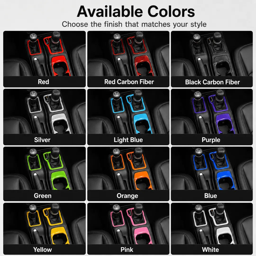 For 2018+ Jeep Wrangler JL, JLU & Gladiator JT 4PCS Center Console Trim Kit – Gear Shift & Armrest Switch Panel Covers