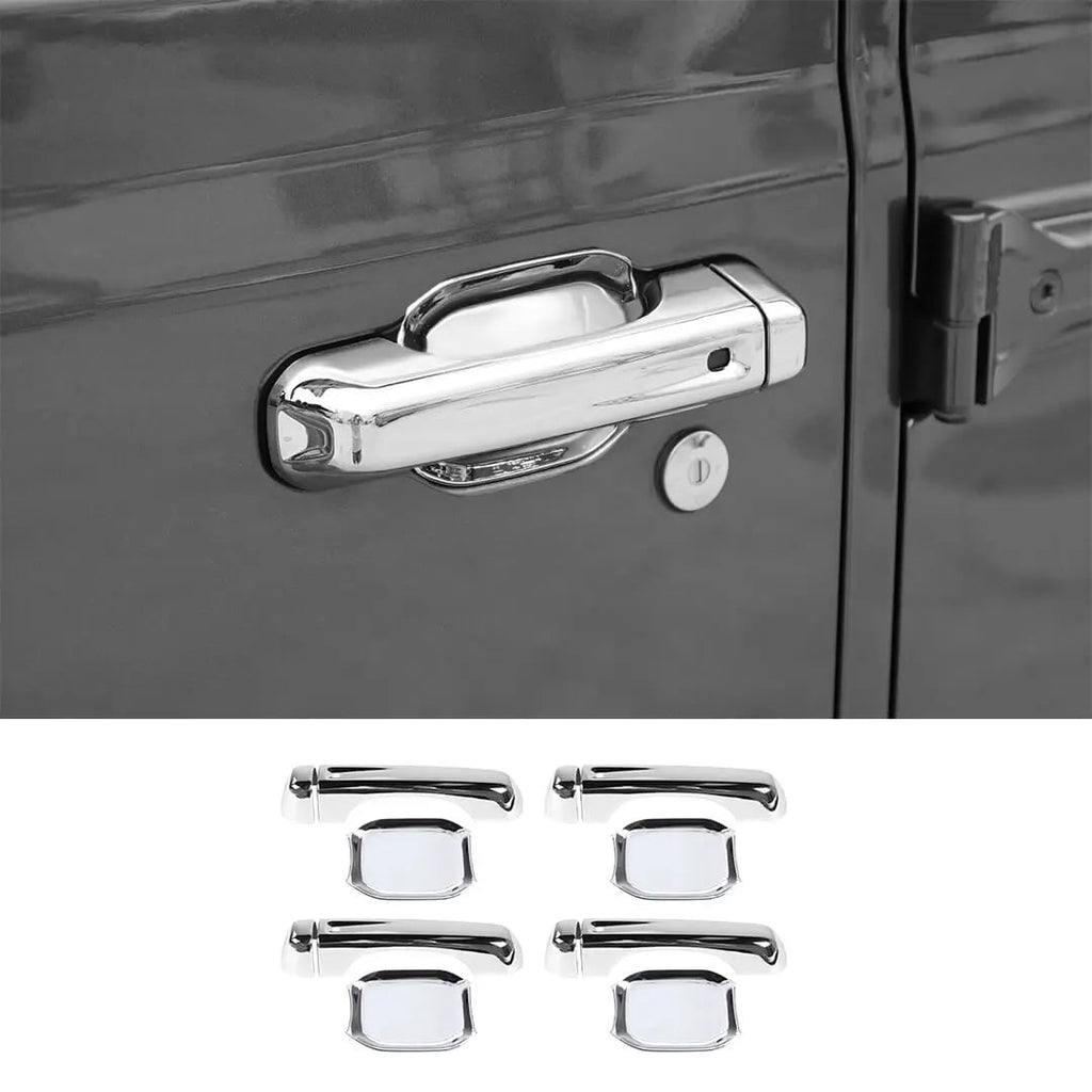 For 2018+ Jeep Wrangler JT Outside Door Bowl Handle Shell Overlay Trim Cover Kit (8 pcs)