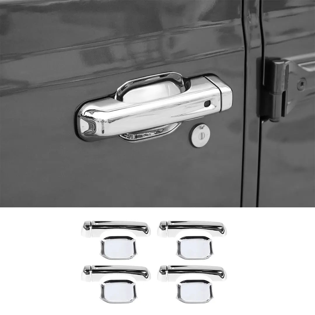 For 2018+ Jeep Wrangler JT Outside Door Bowl Handle Shell Overlay Trim Cover Kit (8 pcs)