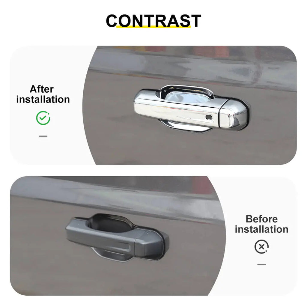 For 2018+ Jeep Wrangler JT Outside Door Bowl Handle Shell Overlay Trim Cover Kit (8 pcs)