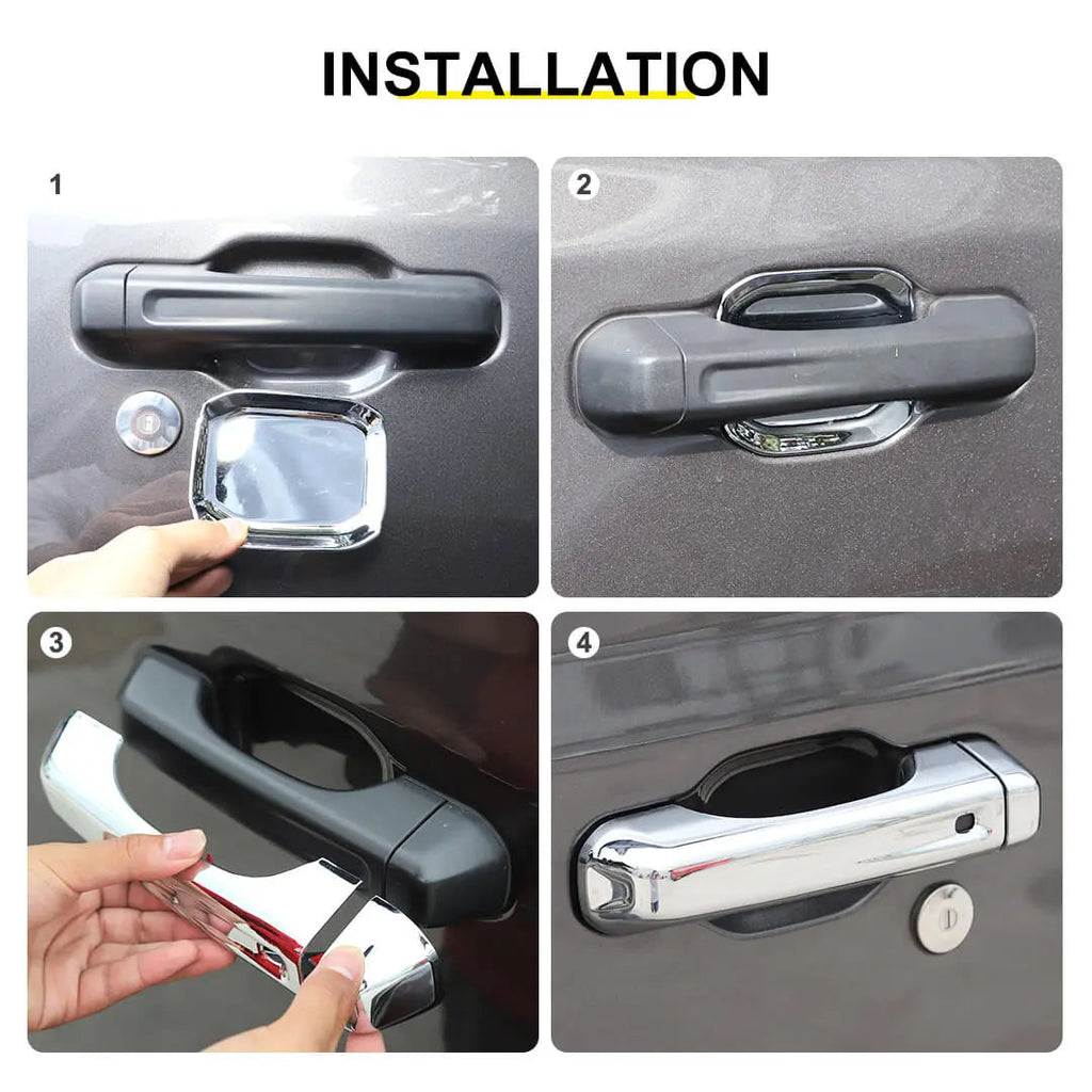 For 2018+ Jeep Wrangler JT Outside Door Bowl Handle Shell Overlay Trim Cover Kit (8 pcs)