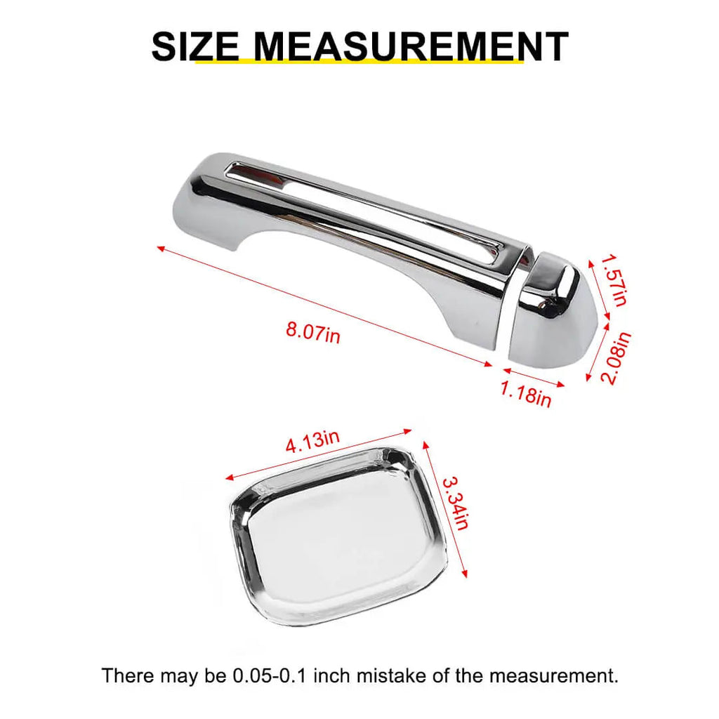 For 2018+ Jeep Wrangler JT Outside Door Bowl Handle Shell Overlay Trim Cover Kit (8 pcs)
