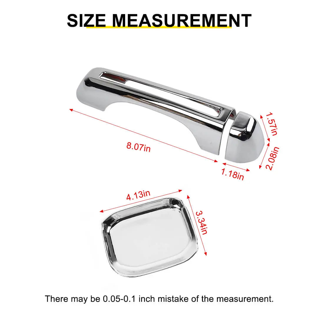 For 2018+ Jeep Wrangler JT Outside Door Bowl Handle Shell Overlay Trim Cover Kit (8 pcs)