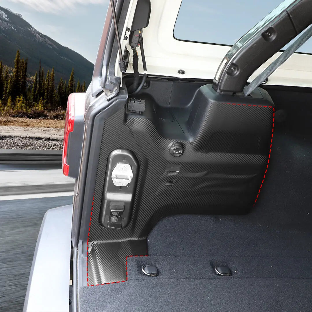 For 2018+ Jeep Wrangler JL Sahara 4-Door Version Interior Car Rear Trunk Tail Box Decoration Stickers Trim (4 pcs)