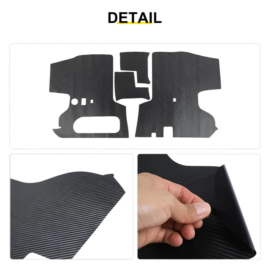 For 2018+ Jeep Wrangler JL Sahara 4-Door Version Interior Car Rear Trunk Tail Box Decoration Stickers Trim (4 pcs)