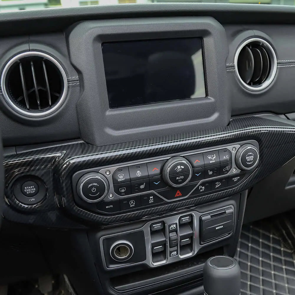 For 2018–2023 Jeep Wrangler JL & Gladiator JT Air Conditioning Switch Panel Cover Trim – Interior Accent