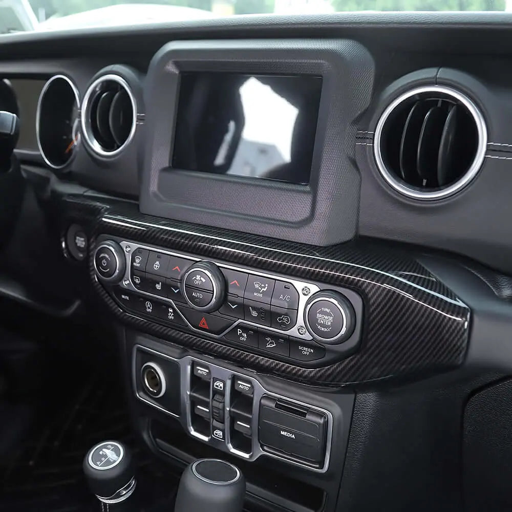 For 2018–2023 Jeep Wrangler JL & Gladiator JT Air Conditioning Switch Panel Cover Trim – Interior Accent
