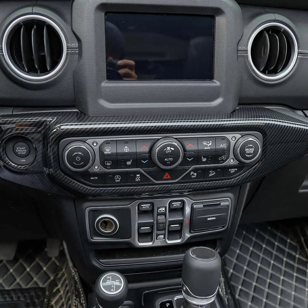 For 2018–2023 Jeep Wrangler JL & Gladiator JT Air Conditioning Switch Panel Cover Trim – Interior Accent