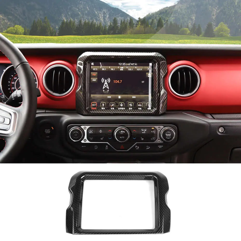 For 2018–2023 Jeep Wrangler JL, JLU & Gladiator JT Rubicon Dashboard Navigation Screen Bezel Trim Cover (Fits 8.4" Display Only)