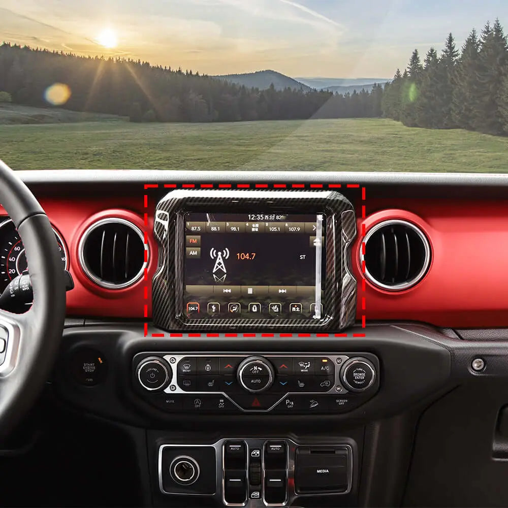 For 2018–2023 Jeep Wrangler JL, JLU & Gladiator JT Rubicon Dashboard Navigation Screen Bezel Trim Cover (Fits 8.4" Display Only)