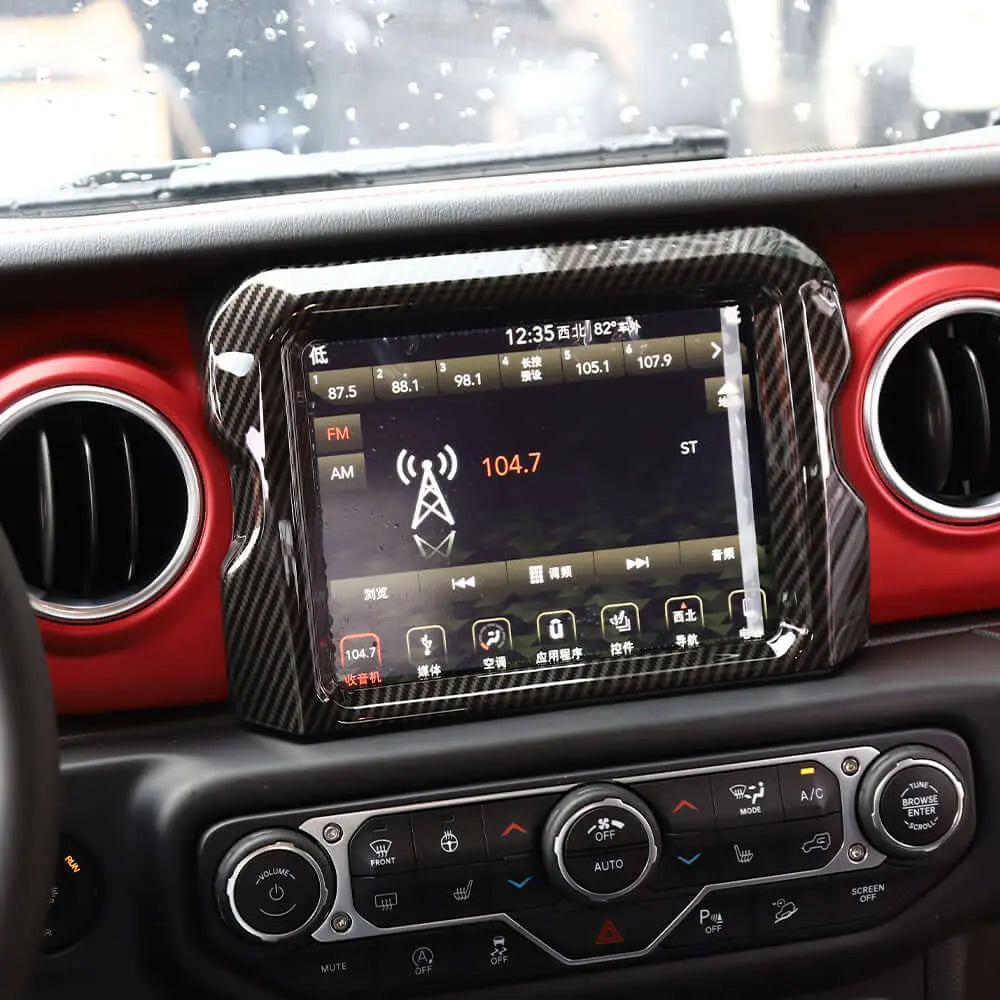For 2018–2023 Jeep Wrangler JL, JLU & Gladiator JT Rubicon Dashboard Navigation Screen Bezel Trim Cover (Fits 8.4" Display Only)