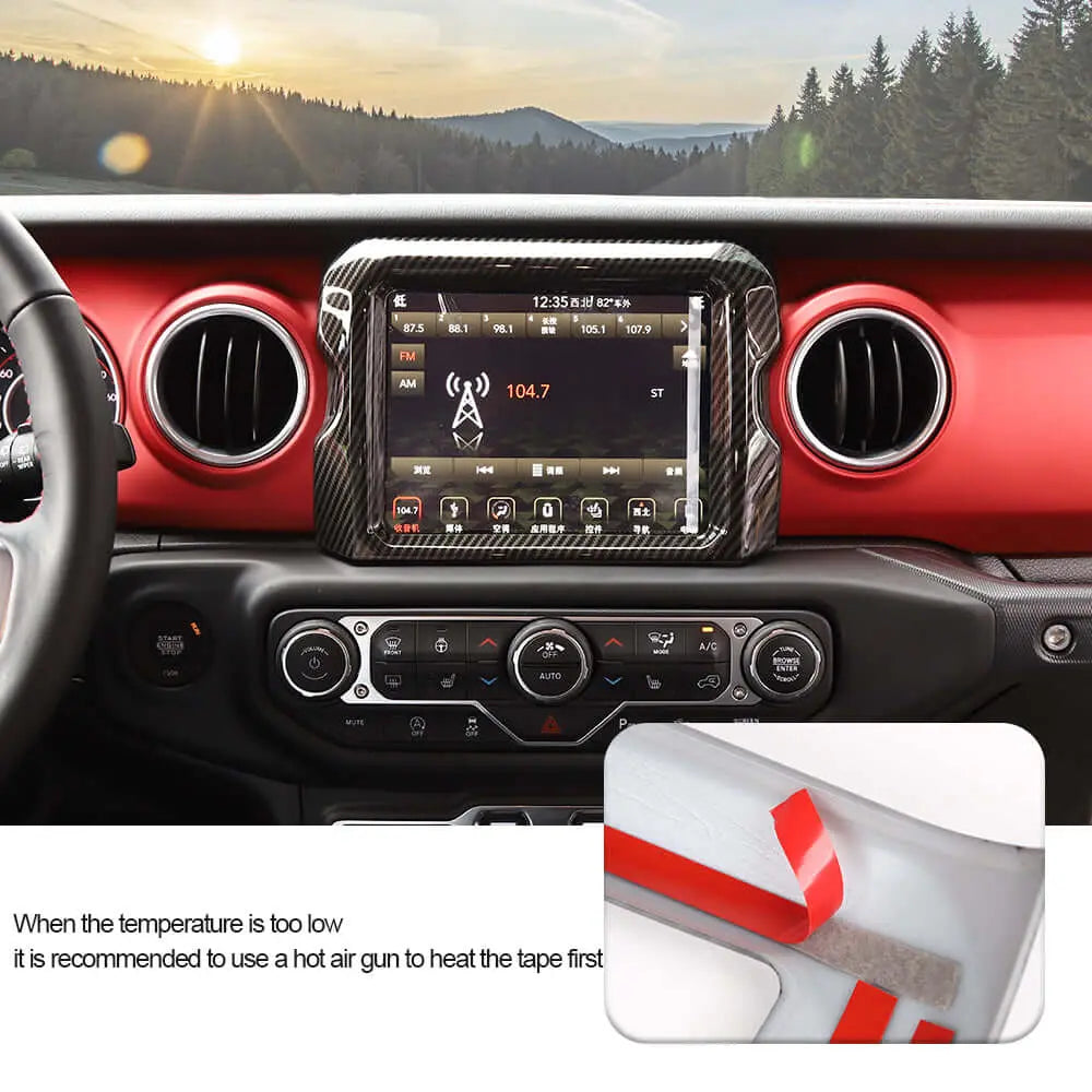 For 2018–2023 Jeep Wrangler JL, JLU & Gladiator JT Rubicon Dashboard Navigation Screen Bezel Trim Cover (Fits 8.4" Display Only)