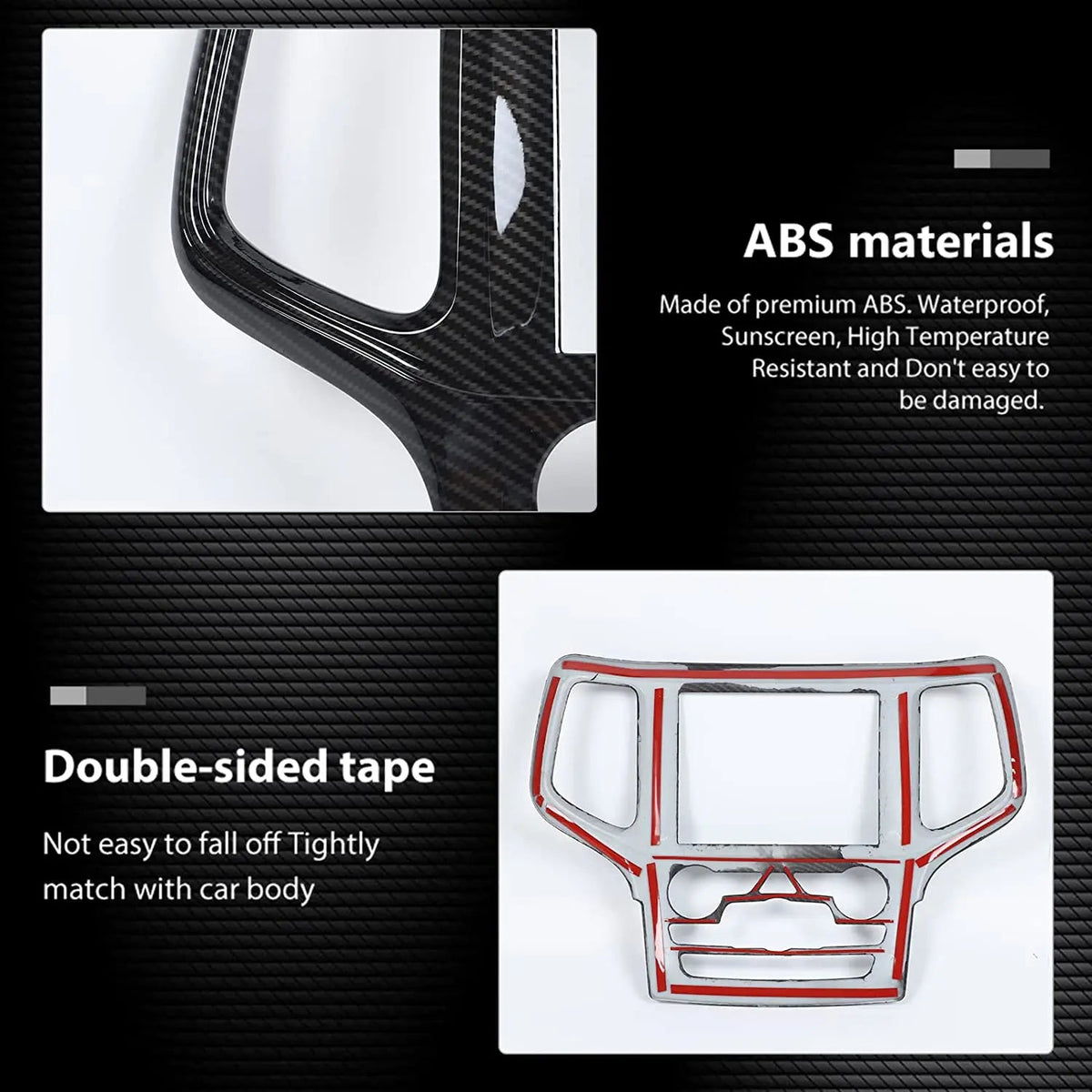 For 2019-2021 Jeep Grand Cherokee WK2 Interior Central Navigation Panel, Center Control GPS Cover Trim