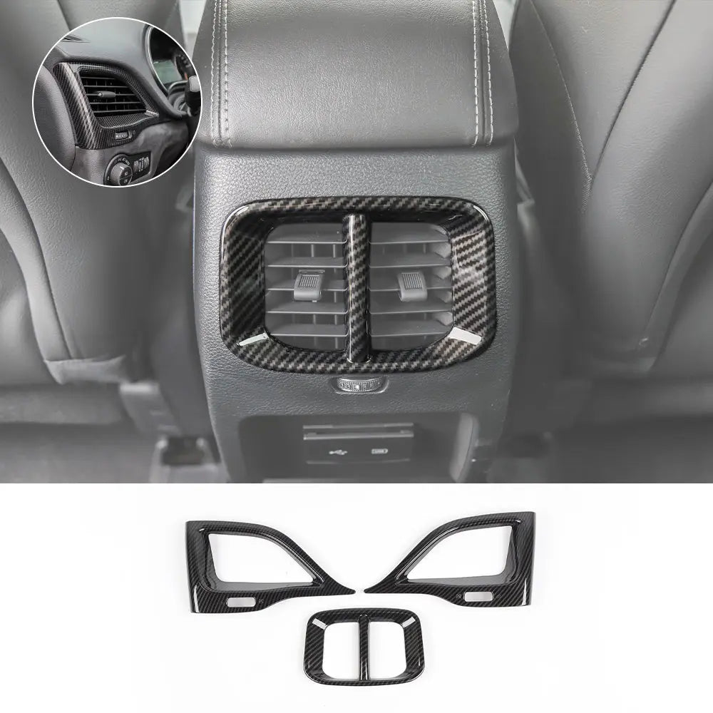 For 2019+ Jeep Cherokee Dashboard Side & Rear Air Vent Outlet Cover Trim Bezels